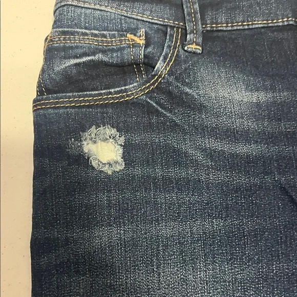 Express Blue Ripped Denim Shorts - Picture 4 of 8